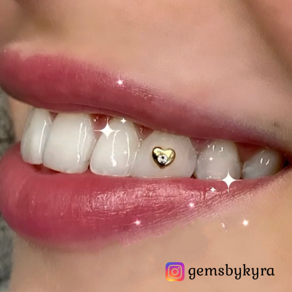 Gold Zodiac Tooth Gems